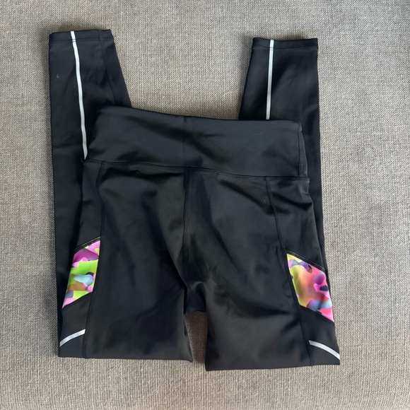 Noli Black Leggings with Pink and Green Accents - size S - Picture 4 of 4
